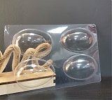 Форма пластиковая для шоколада "Яйцо гладкое" 5,5*8см, 4 ячейки