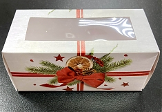 Коробка для макарун "Подарок" 12*5,5*5,5см