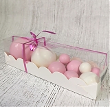 Шары из глазури Бело-розовые, 11шт