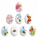 Сахарные медальоны "Шиповник" 35*25мм,9 шт