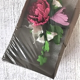 Сахарная ветка "Пион с лилией" 22см