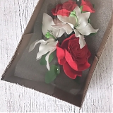 Сахарная ветка "Лилия с розой" 20см