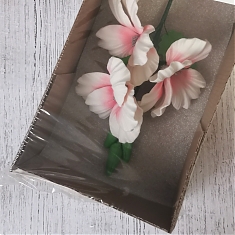 Ветка сахарная "Мальва белая" 18см