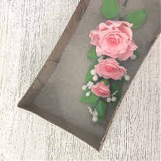 Сахарная ветка "Роза розовая" 20см