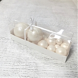 Шары из глазури Белые перламутровые, 11шт